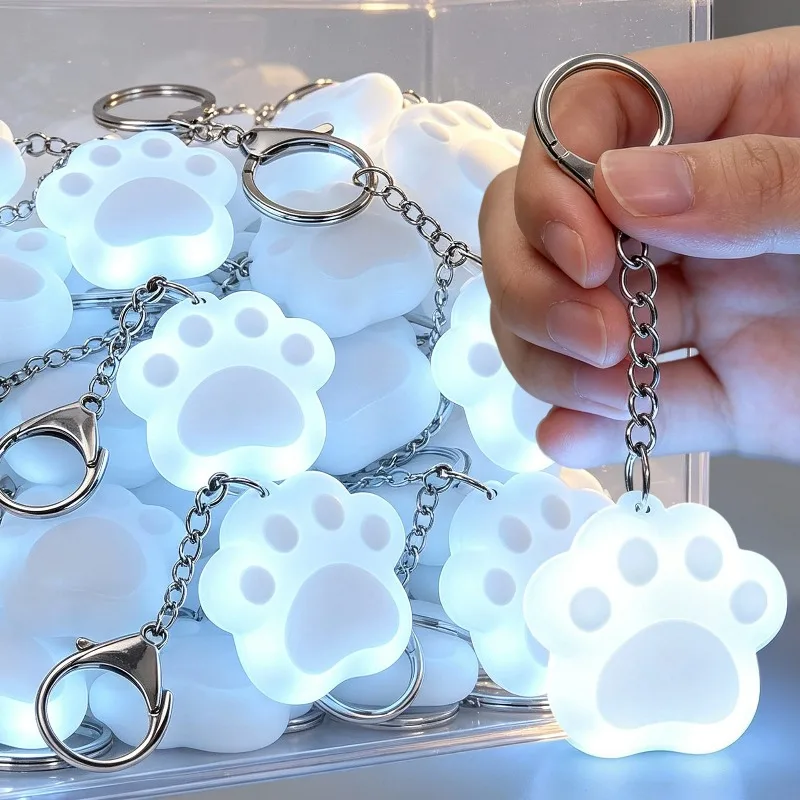 1/2Pcs Star-shaped Touch Sensitive LED Light Keychains Sensor Bed Lamp Heart Light Gift Cute Star Cat Paw Shape Backpack Decor
