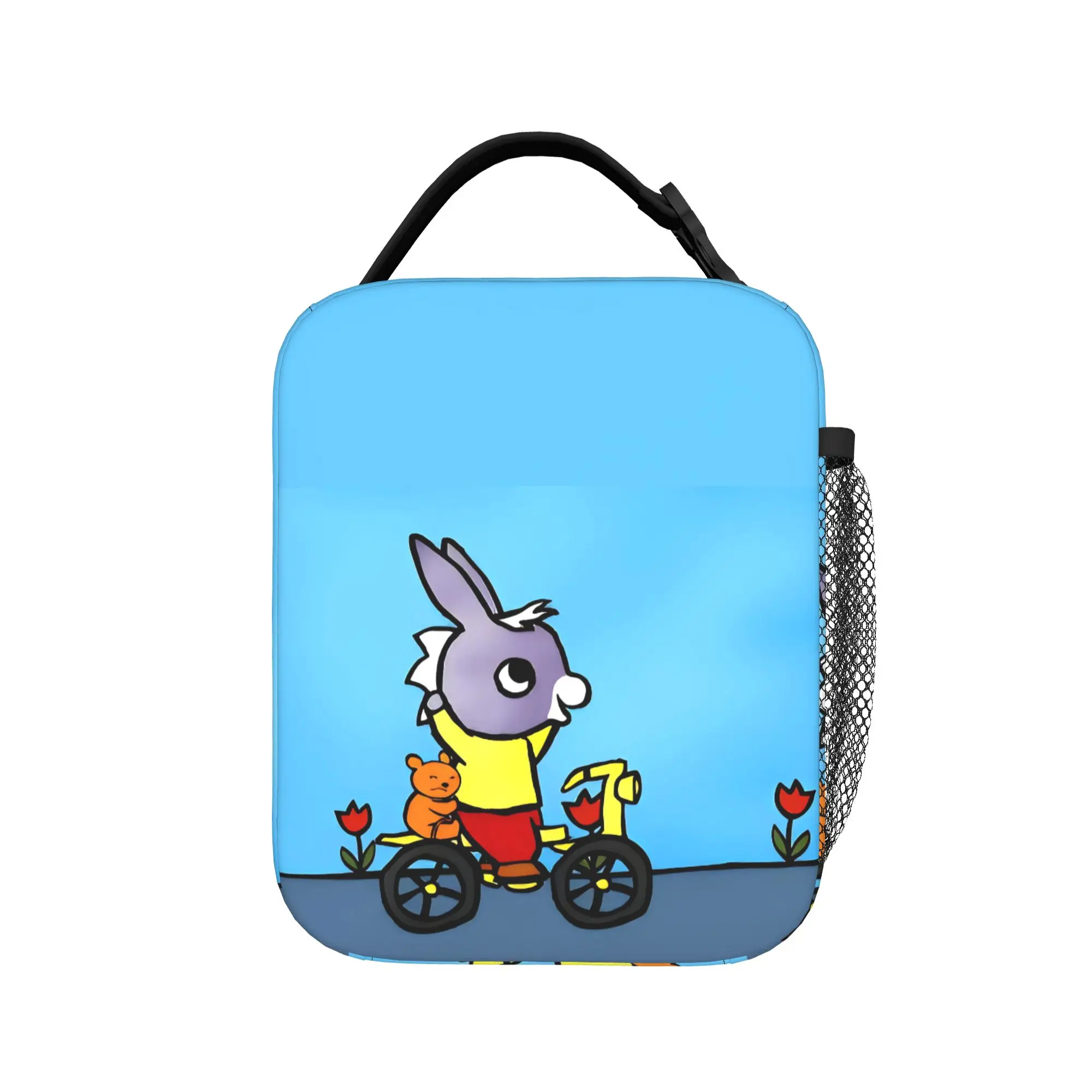 Bike Trotro Cartoon Insulated Lunch Bag Cooler Bag Reusable,Meal Container Cute Little Donkey Leakproof Lunch Box Tote Food Bag