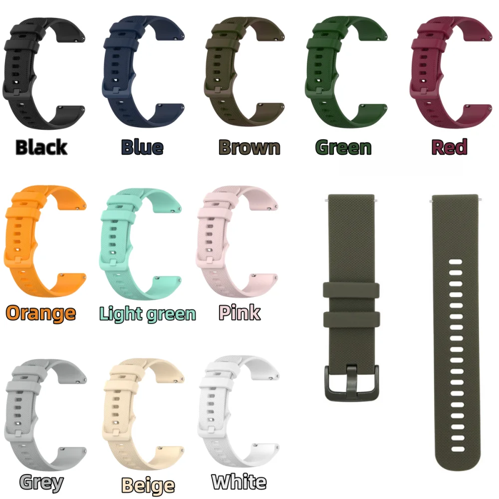 Silicone Quick Release Wristband 16mm-22mm Sports Watch Band Bracelet for Smartwatch Replacement Straps Adjustable Width 18mm 20