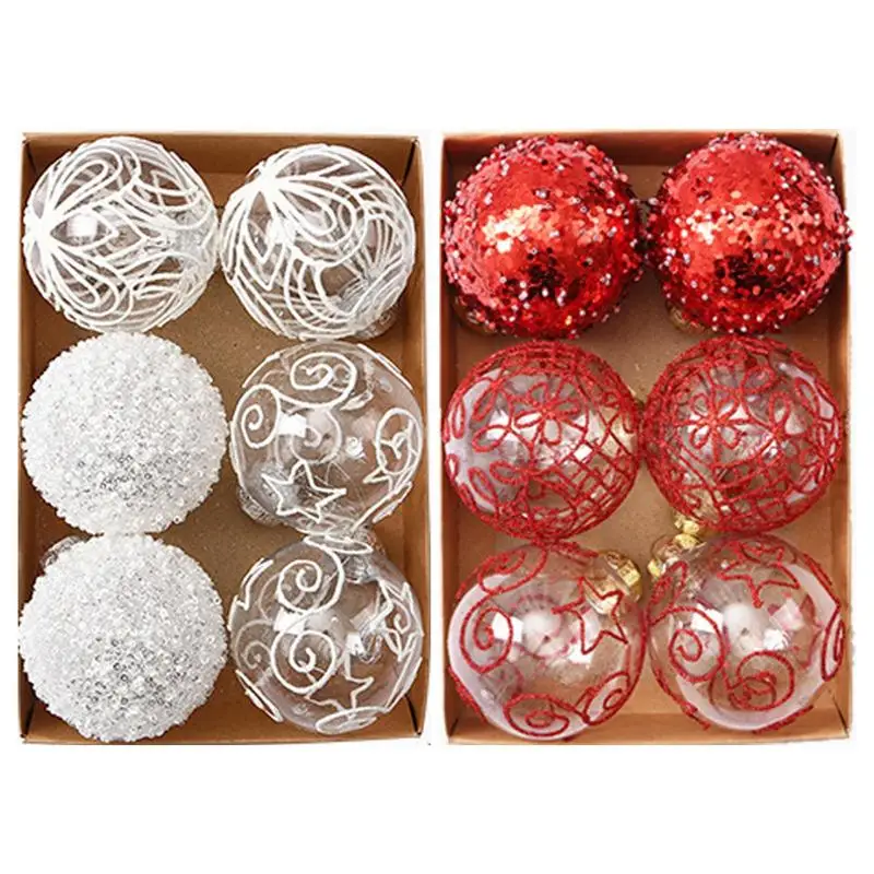 

Christmas Tree Balls Christmas Balls Tree Decor Christmas Ornaments 6X Clear Ball Set Shatterproof Holiday Pendant Decorative