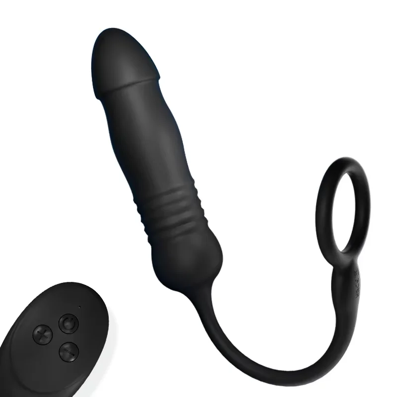 Telescopic Anal Vibrator Butt Plug Male Prostate Massager Adult Sex Toy For Men Delay Ejaculation Penis Cock Ring Remote Control