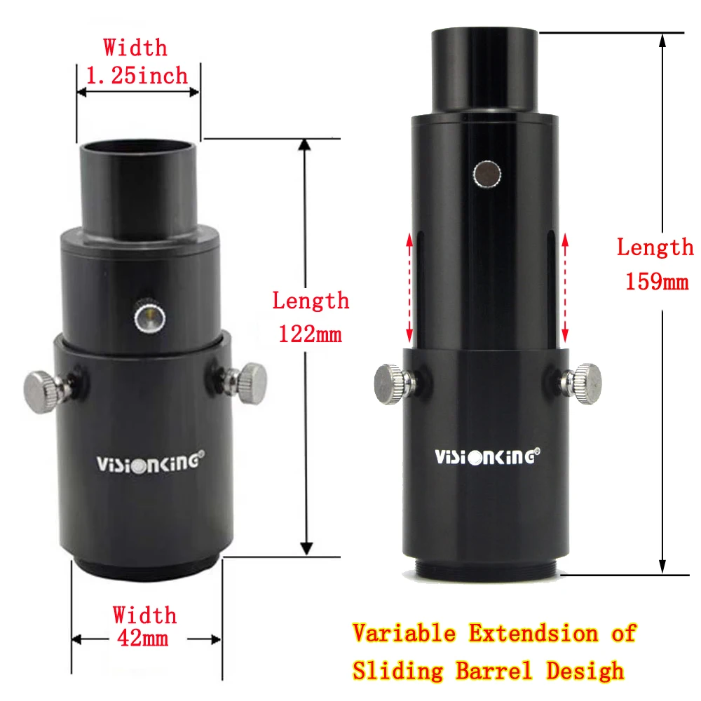 Visionking الألومنيوم 1.25 "تمديد أنبوب محول T حلقة تلسكوب فلكي متصل كاميرا العدسة-الإسقاط التصوير الفوتوغرافي