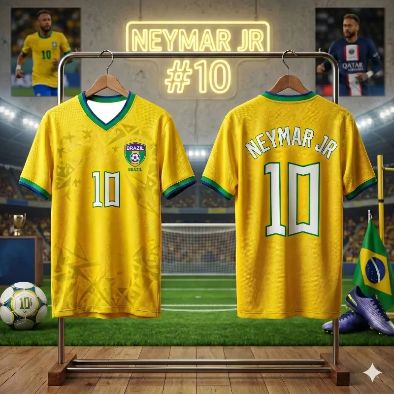 Brazil Neymar Jr #10 Soccer Jersey - National Team Football Shirt
