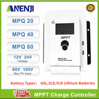 MPPT Solar Charge Controller 12V 24V Auto Solar Panels Regulator 60A 40A 20A Solar Battery Charger Dual USB Output LCD Display