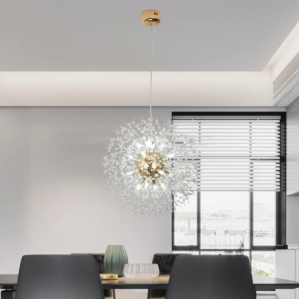 VETRULUS Modern Dandelion Lighting Pendant Lights Living Room Dining Bedroom Pendant Lights Starry Fireball Lighting Fixtures 