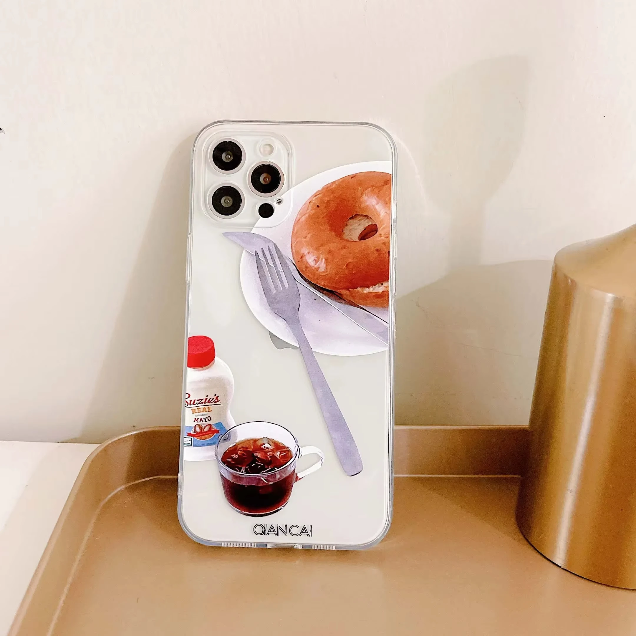 Bread Label Breakfast Phone Case For iPhone 16 15 14 13 12 11 Pro Max XS X XR 7 8 SE Back Cover Soft Conque Funda