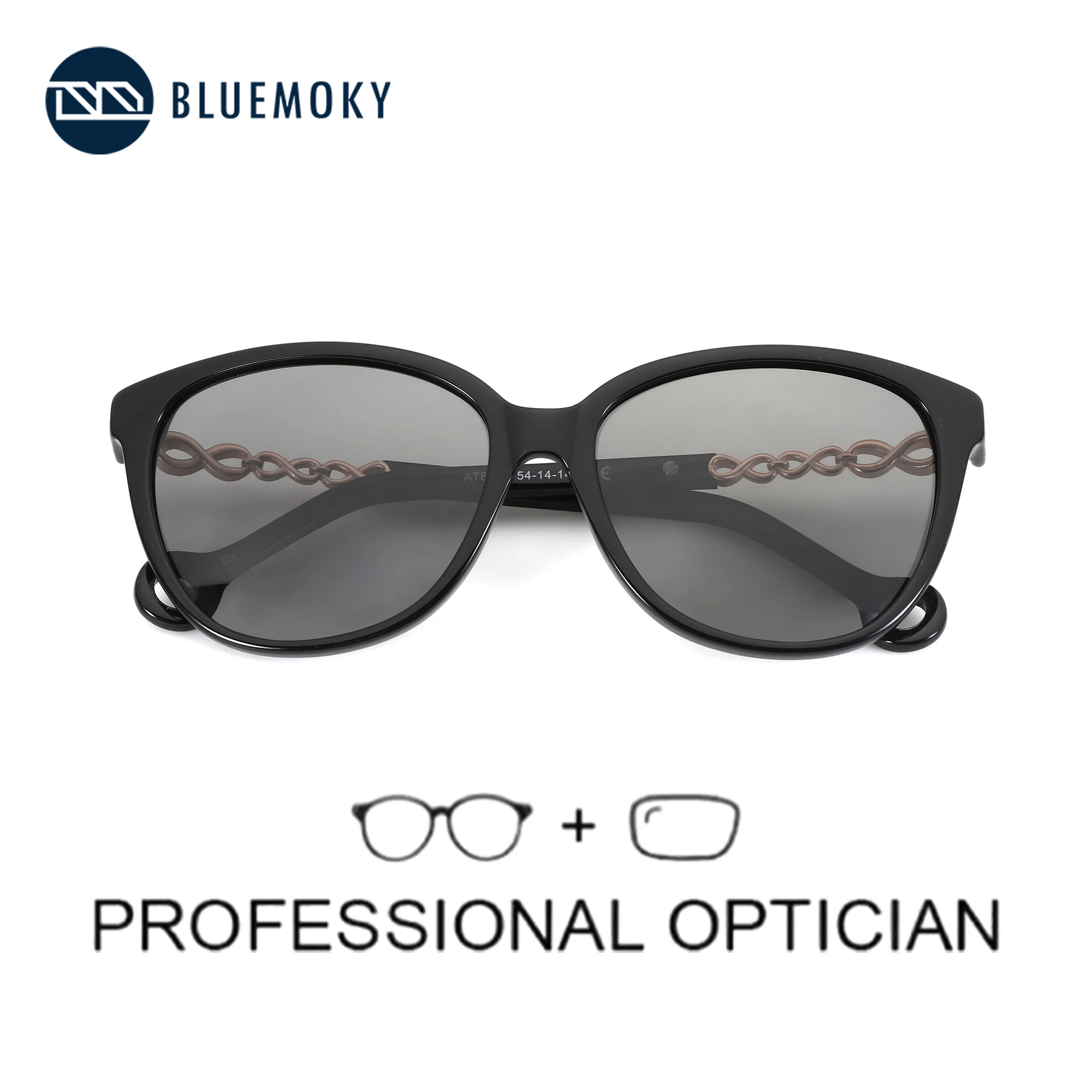 BLUEMOKY M Size Handmade Acetate UV400 Polarized Sunglasses Prescription Fashion Custom Women Butterfly Optical Sun Glasses