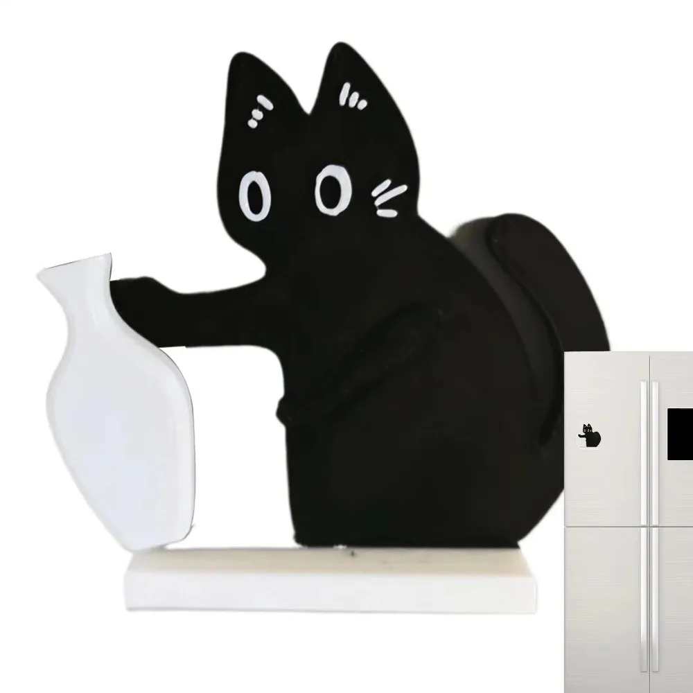 Acrylic Cat Whiskers Collection Ornaments Magnetic Cartoon Cat Refrigerator Sticker Cat Hair Storage Memorial Box