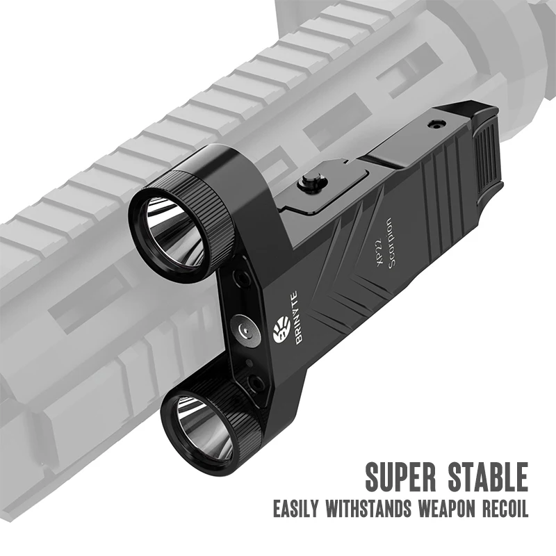 Brinyte XP22 ضوء تكتيكي 1300 لومن مزدوج الرؤوس مصباح يدوي قابل لإعادة الشحن سريع الفصل #4