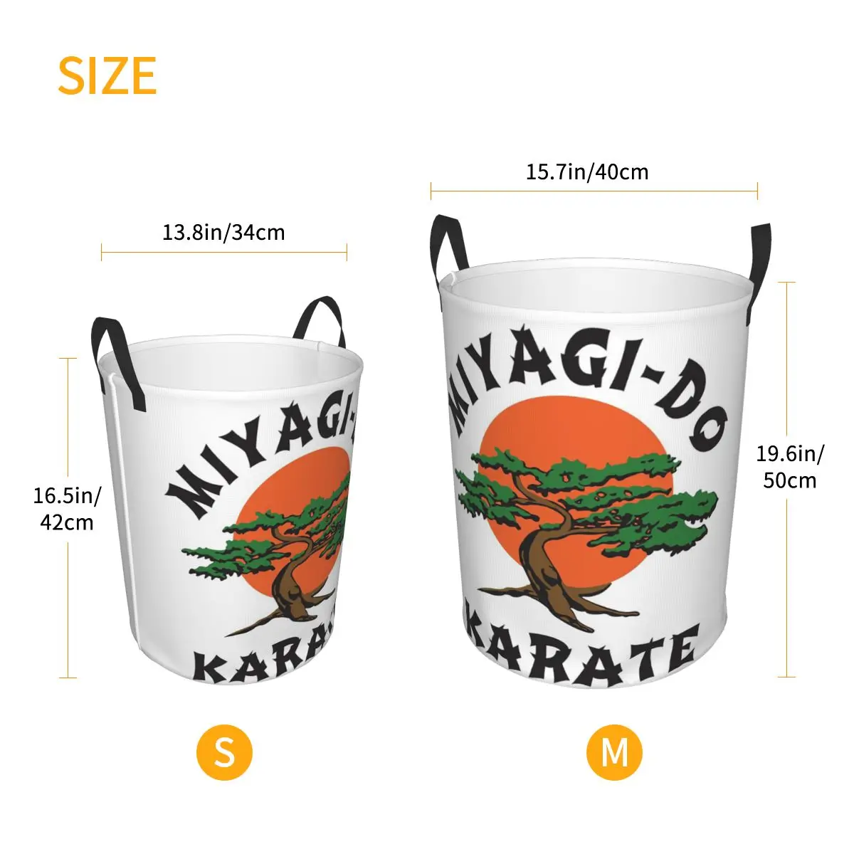 Miyagi Do Karate Foldable Laundry Baskets Dirty Clothes Home Organizer Large Waterproof Bag For Home Kids