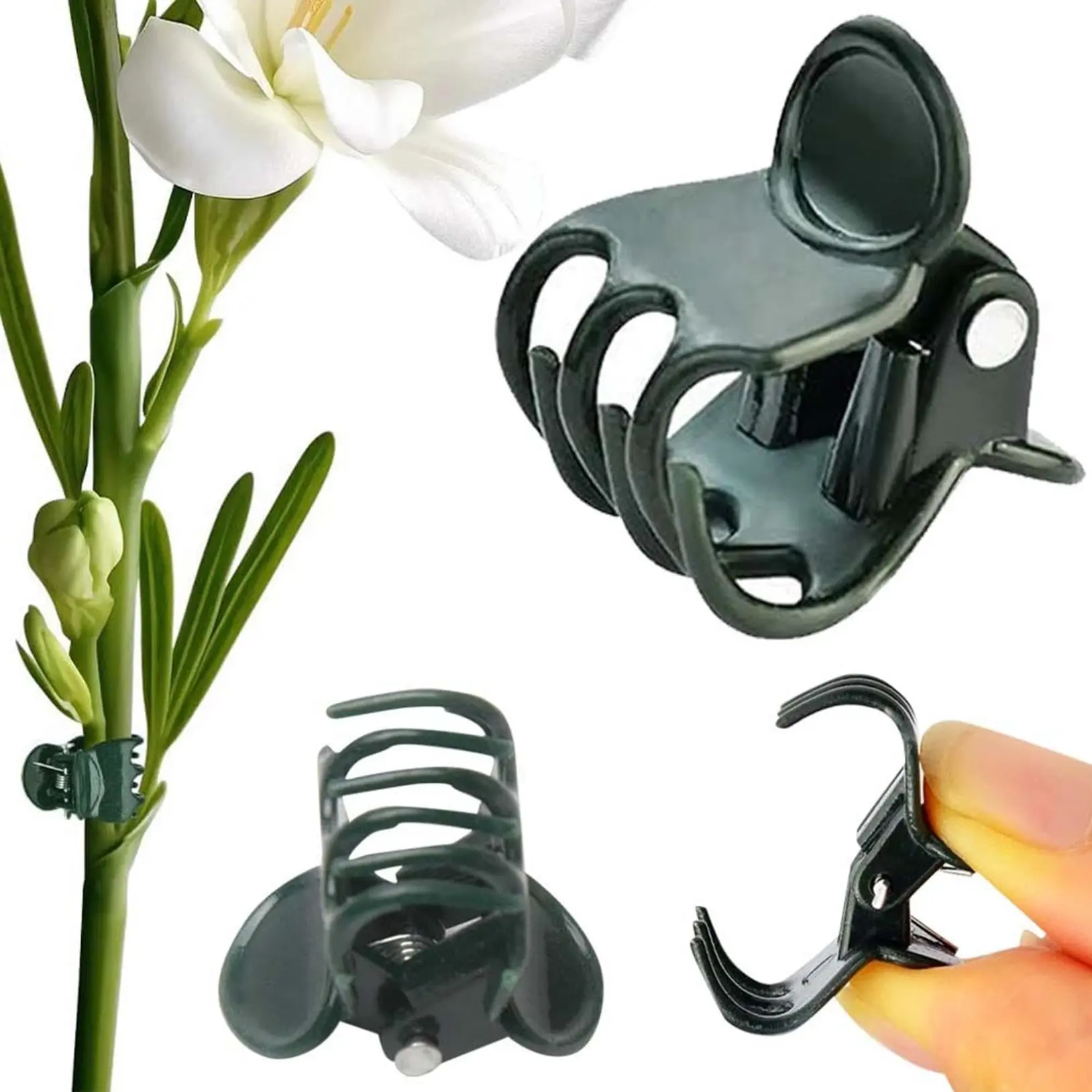 100pcs Garden Plant Clips Plastic Support Orchid Stem Clip for Vine Vegetables Flower Tied Bundle Branch Clamping Garden Tool