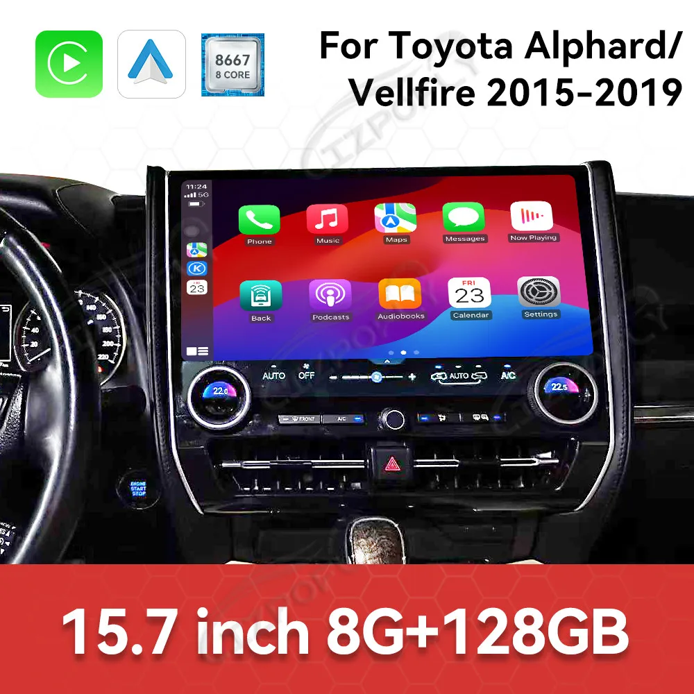 Car Radio For Toyota Alphard/ Vellfire 2015-2019 Upgrade To 40 Series Multimedia DVD Player Carplay GPS Navi