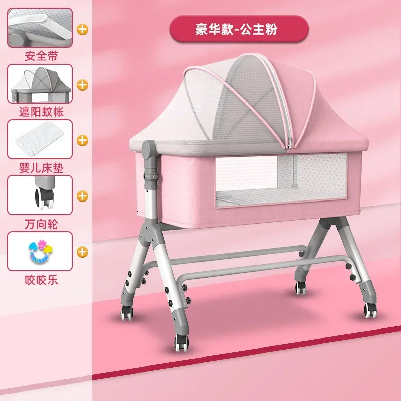 Baby Crib Removable Portable Folding Cradle Baby Bb Bed Multi-functional Newborn Child Splicing Queen Bed