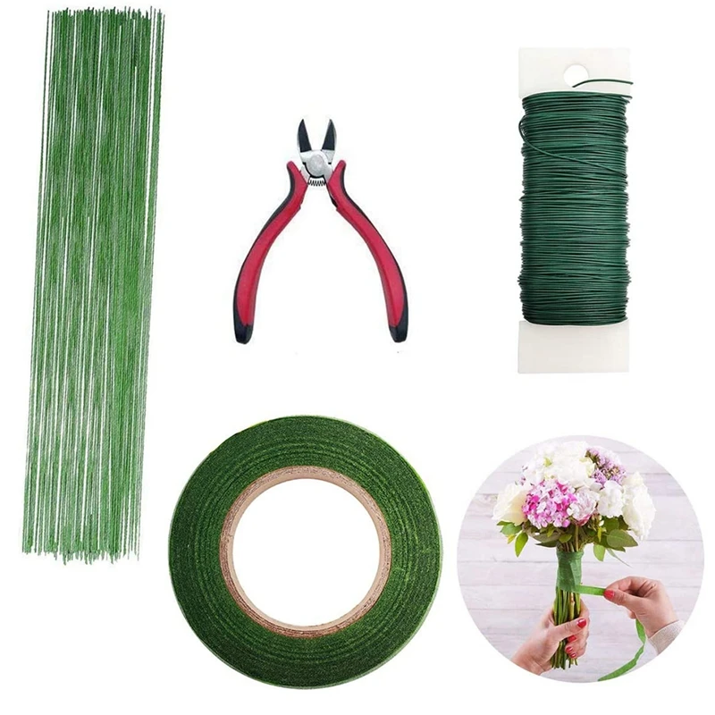 Floral Arrangement Tool Kit Floral Tape Stem Wrap Green Stem Wire Floral Wire For Bouquet Stem Wrap Florist