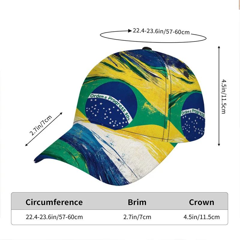 Brazilian Wave Print Duckbill Cap Adjustable Snapback Hat Suitable for Streetwear Christmas Parties Brazilian-Themed Events