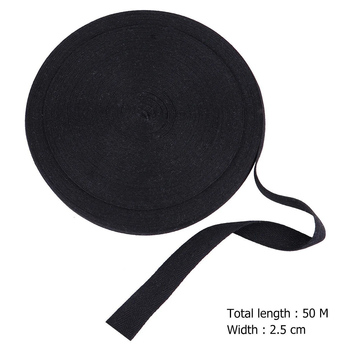 

1 Roll 50M Pure Cotton Ribbon For Diy Craft Gift Wrapping Christmas Party Decoration Twill Fabric Scrapbook Floral Arrangement