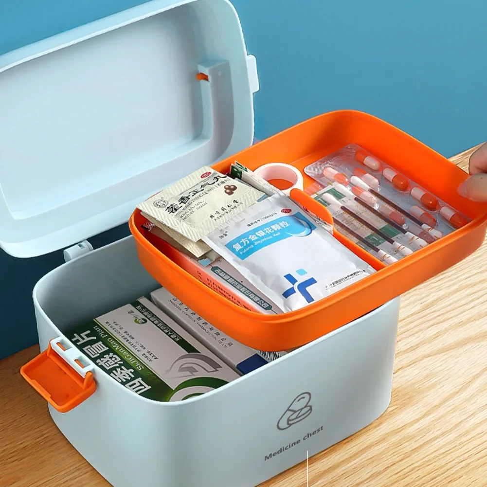 Aid Kit Pill Storage Containers Multilayer Household Storage Bin Large-Capacity Organizer Emergency  Box