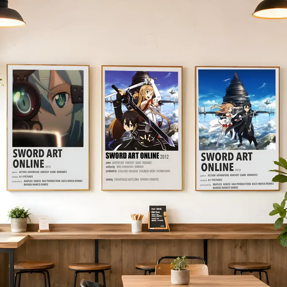 S-Sword Art O-Online Japan Anime Poster Matte Wall Peel And Stick Decor Bedroom Living Room Office Dorm Home