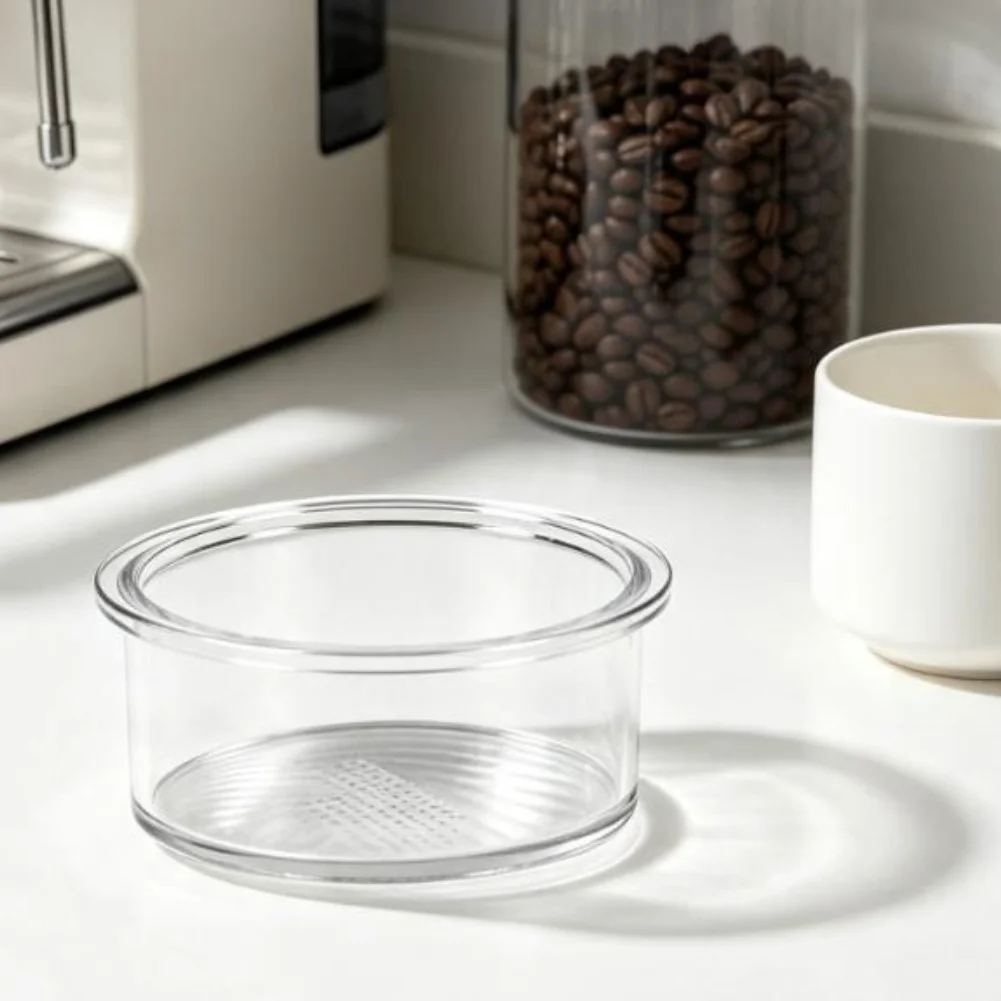 58mm For Espresso Portafilter Basket Transparent PP Material - 7x7x3.2cm Size Optimized Hole Layout for Balanced Flavor