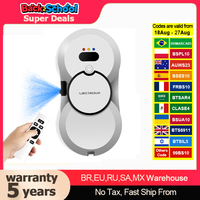 Window Cleaning Robot Liectroux HCR-10 Water Spraying Ultrathin Robot Window Cleaner, Auto Electric Glass Wet Mop, Smart Memory