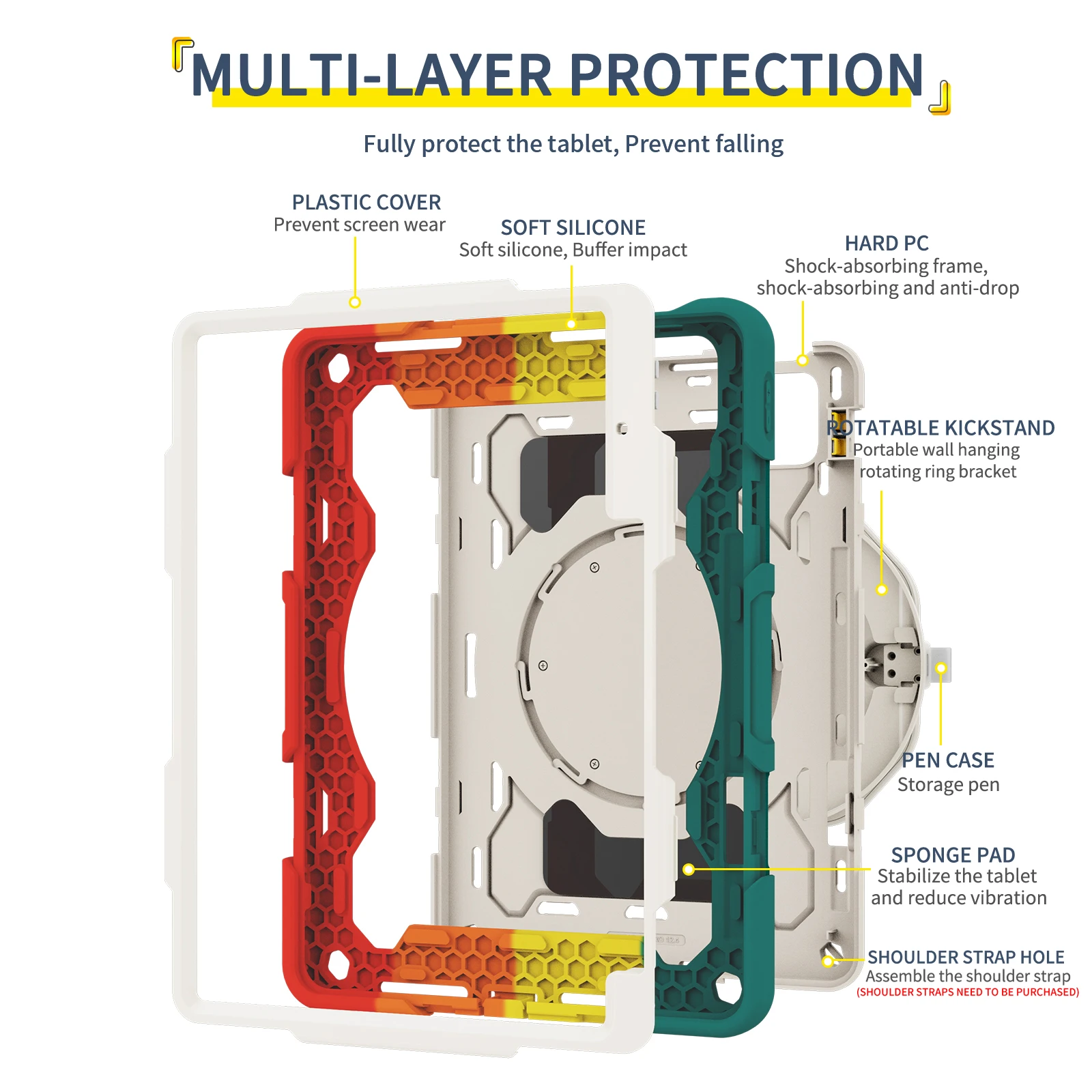 360 Rotatable Armor Stand Case For Xiaomi Pad 6S Pro 12.4 2024 12.4