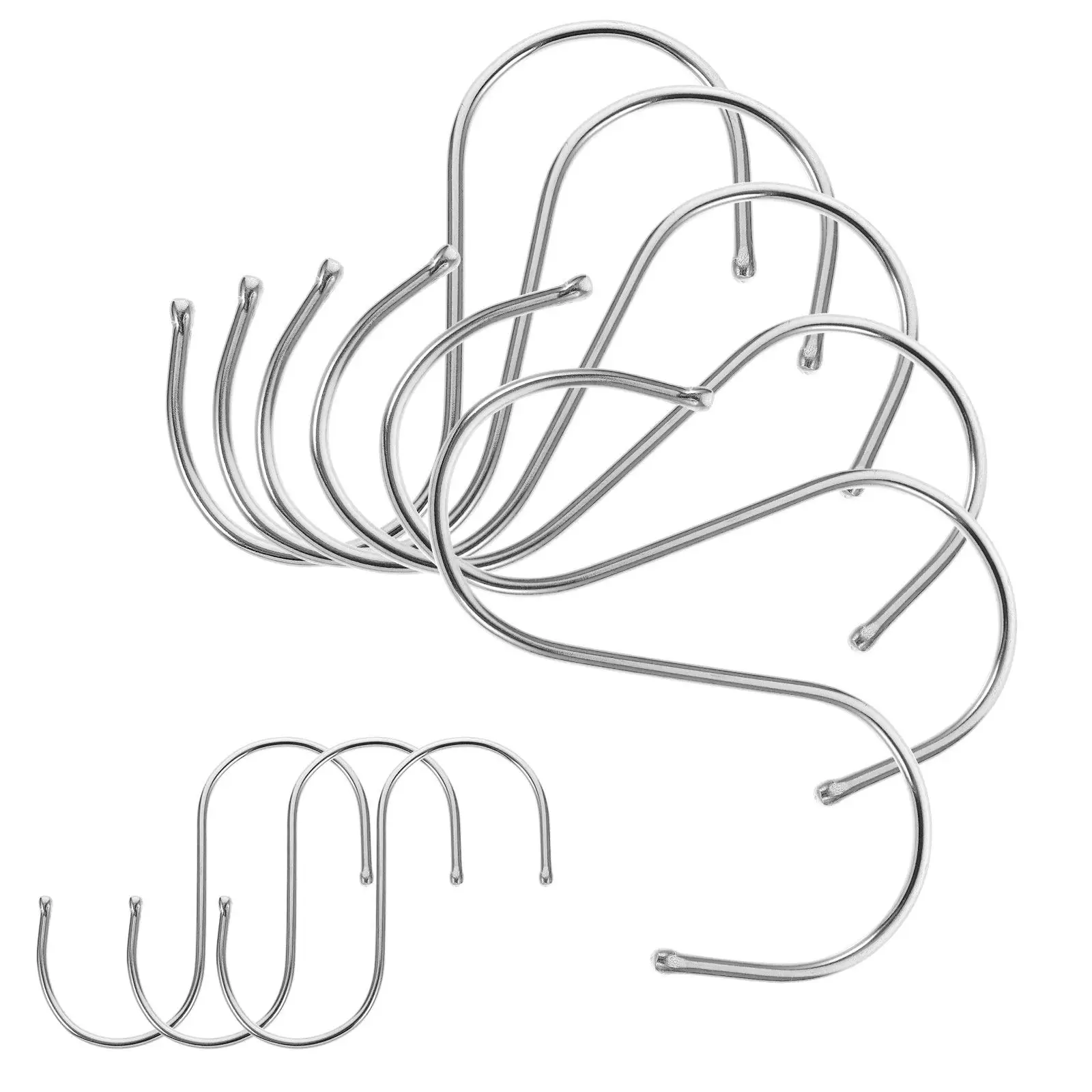 

Набор из 12 прочных S-образных крючков без инструментов для одежды, фартуков, ложек, организации пространства в ванной комнате