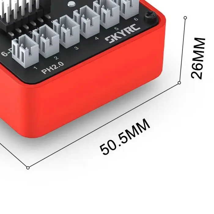 

SKYRC OSH 6-Port 1S Battery Charging Hub for LiPo LiFe Li-ion LiHV Compatible with B6neo B6ACneo B6neo+ B6neo 2 - Charging Hub