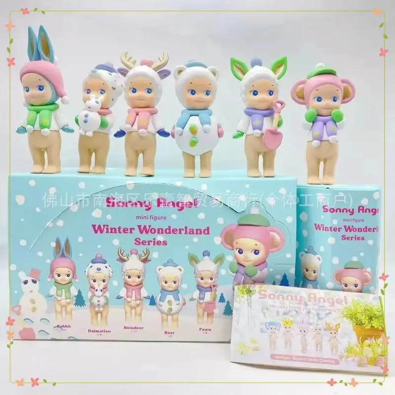 Op voorraad Anime Sonny Angel Blind Box Winter Dreams Series Figuren Ornamenten Poppen Fans Kinderverjaardag Kerstcadeaus Speelgoed
