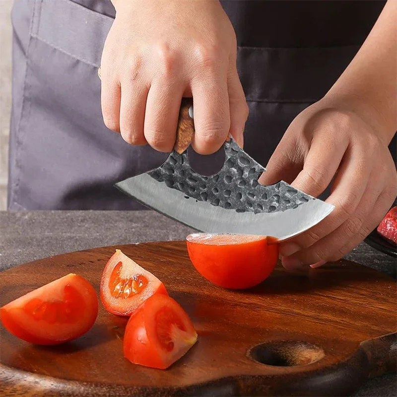 Coltello da cucina coltello forgiato a mano coltelli per la rimozione dell\'osso mannaia per carne coltello per frutta e verdura con guaina accessori