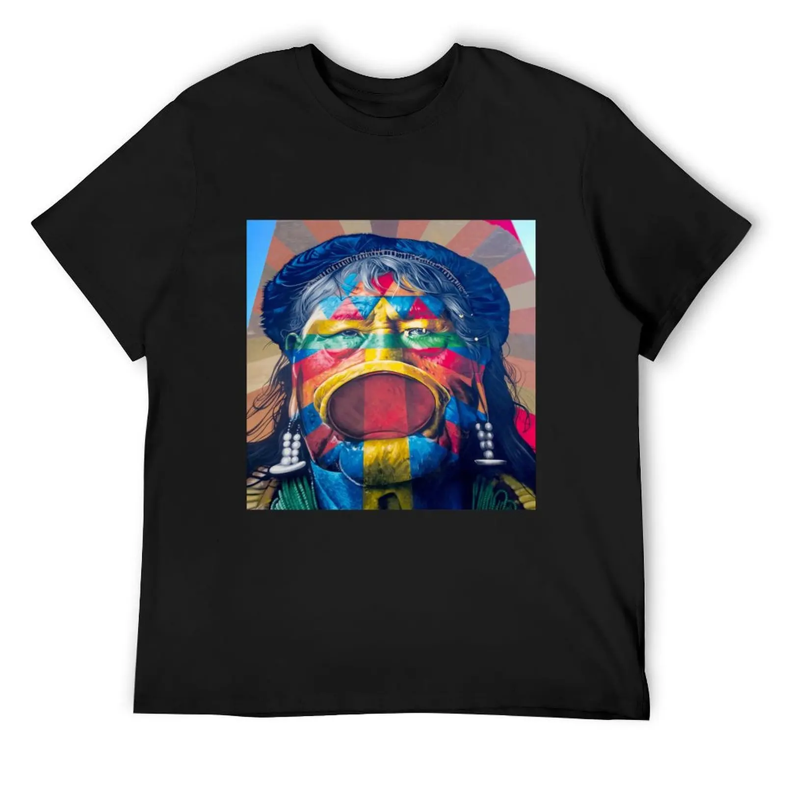 Last Shaman Raoni, Eduardo Kobra Street Art Piece, Amazon Forest Classic T-Shirt Aesthetic clothing anime stuff men t shirts