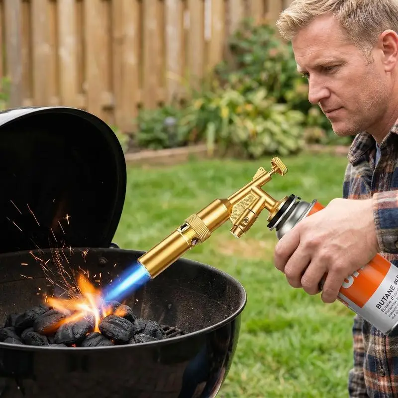 Gas Welding Torch Head Adjustable Flame Manual Start Portable Nozzle for  BBQ Grilling HeatHot Sale