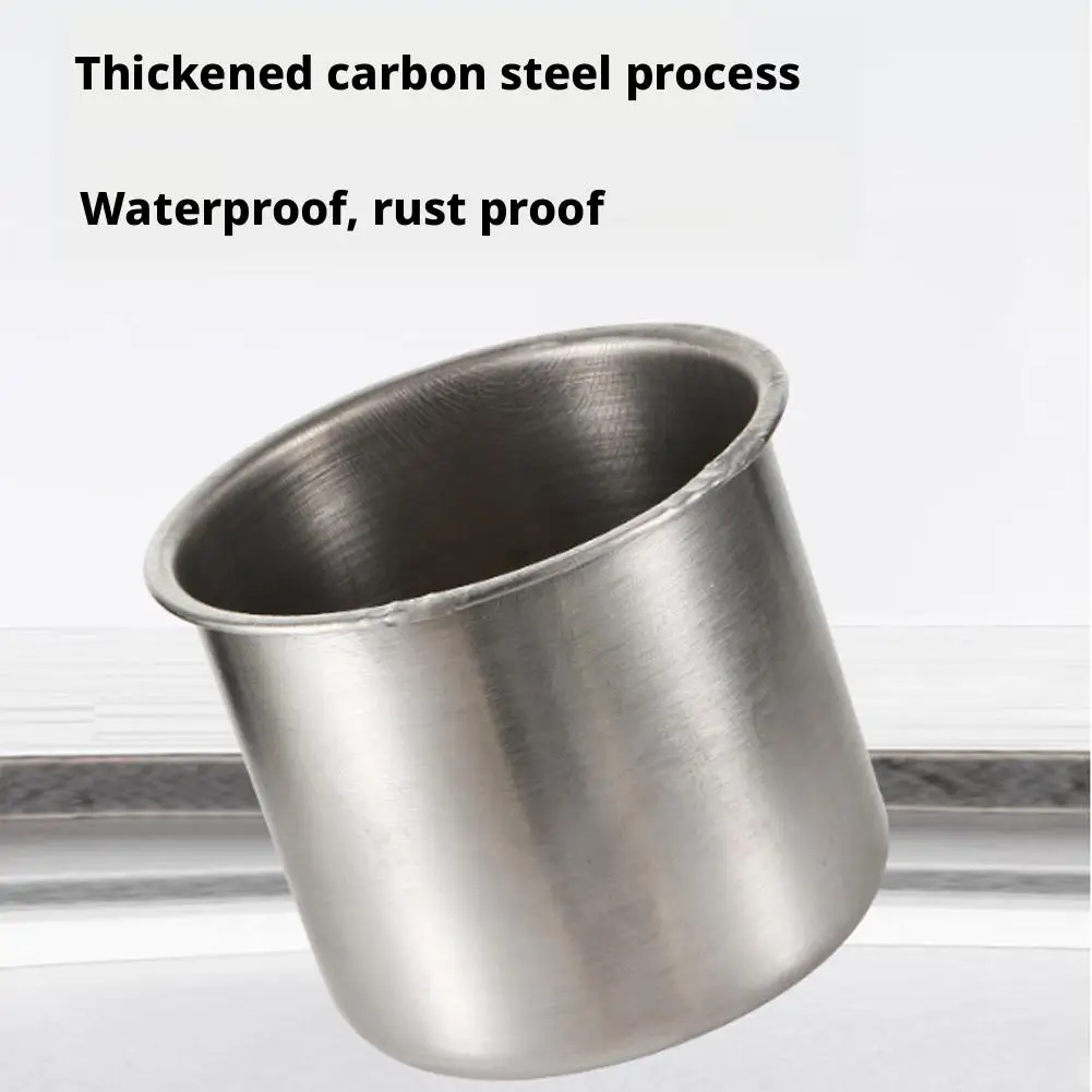 New Stainless Steel Wall Mounted Ashtray Large Capacity Windproof Dustproof Cover Easy Clean Hanging Bin for Punch-free Bathroom