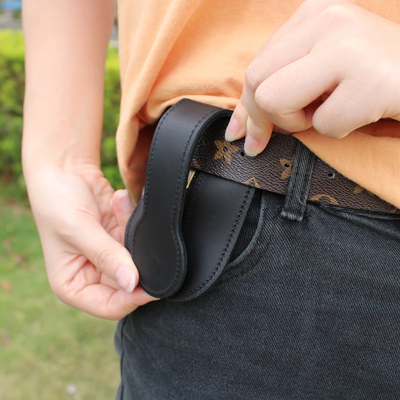 Cinturilla de cuero Gemuine, billetera cero a prueba de lobo, bolsa para monedas de cuero Boston, herramienta de supervivencia EDC, monedero