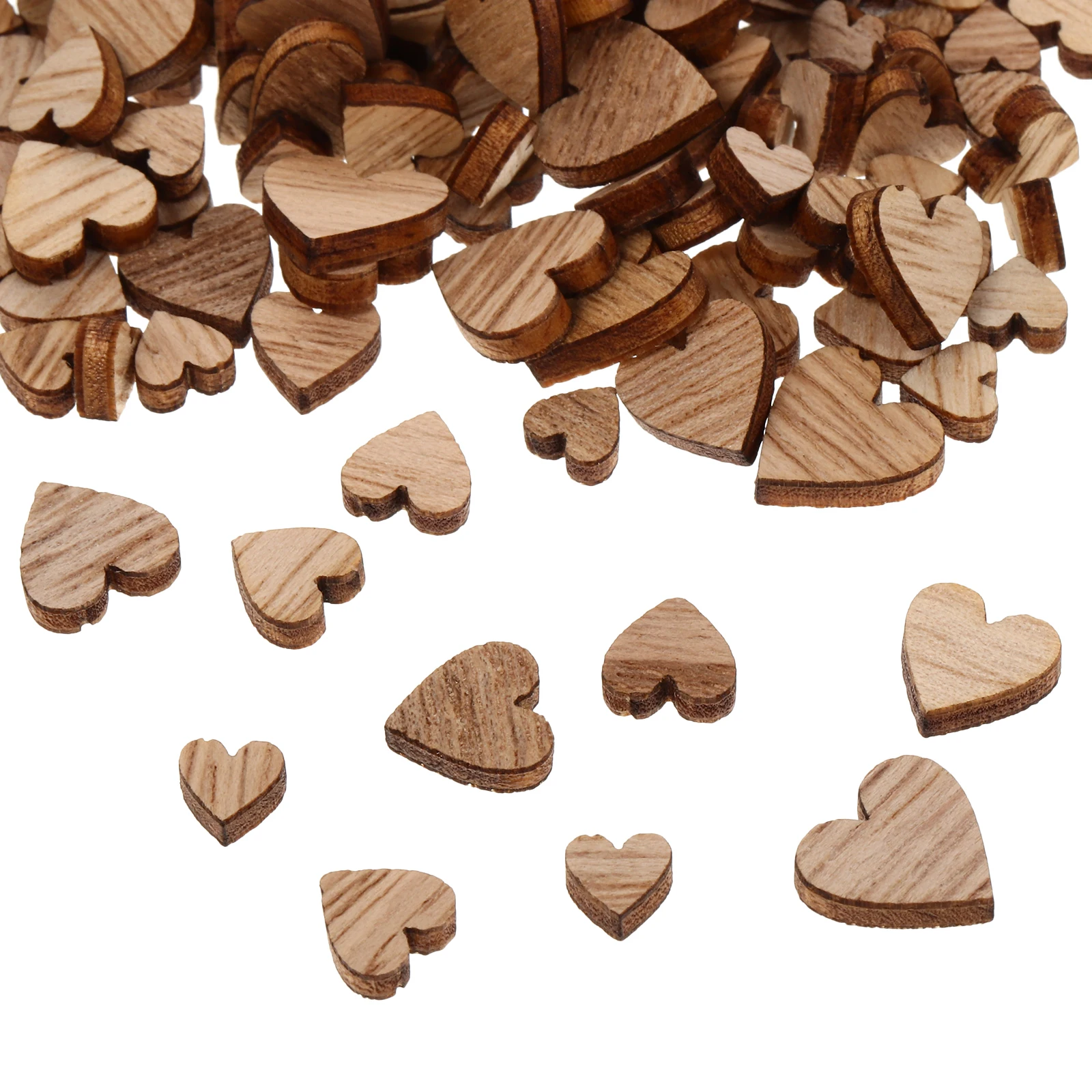 

100pcs Shape Vintage Wooden Slices For Crafts Diy Valentines Day Decoration Home Party Ornaments Wood Heart Craft Bulk