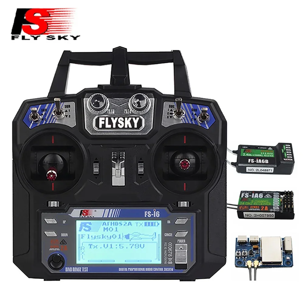 

FLYSKY FS-i6 I6 2.4G 6CH AFHDS Rdio передатчик с приемником FS-IA6B/FS-IA6/FS-X6B для радиоуправляемого самолета, вертолета, гоночного дрона FPV