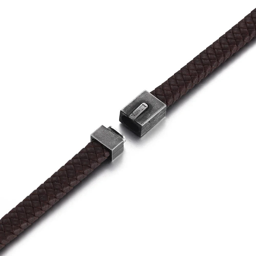 Stainless Steel Vintage Bayonet Clasp 8*3mm 10*5mm 15*3mm Push Lock Closure DIY Bracelet Jewelry Making Leather Cord Clasps