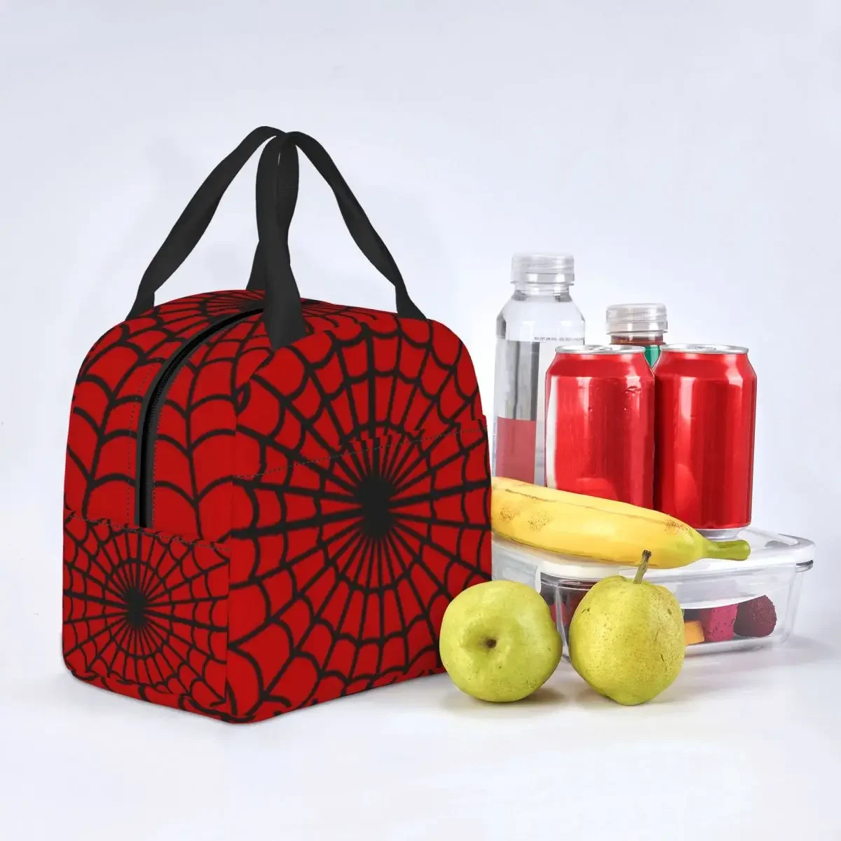 Custom Web Head Spider Web Lunch Bag Men Women Cooler Thermal Insulated Lunch Boxes for Children School lunchbag