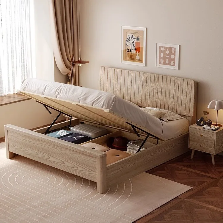 سرير من خشب الرماد الشمالي قابل للتخصيص