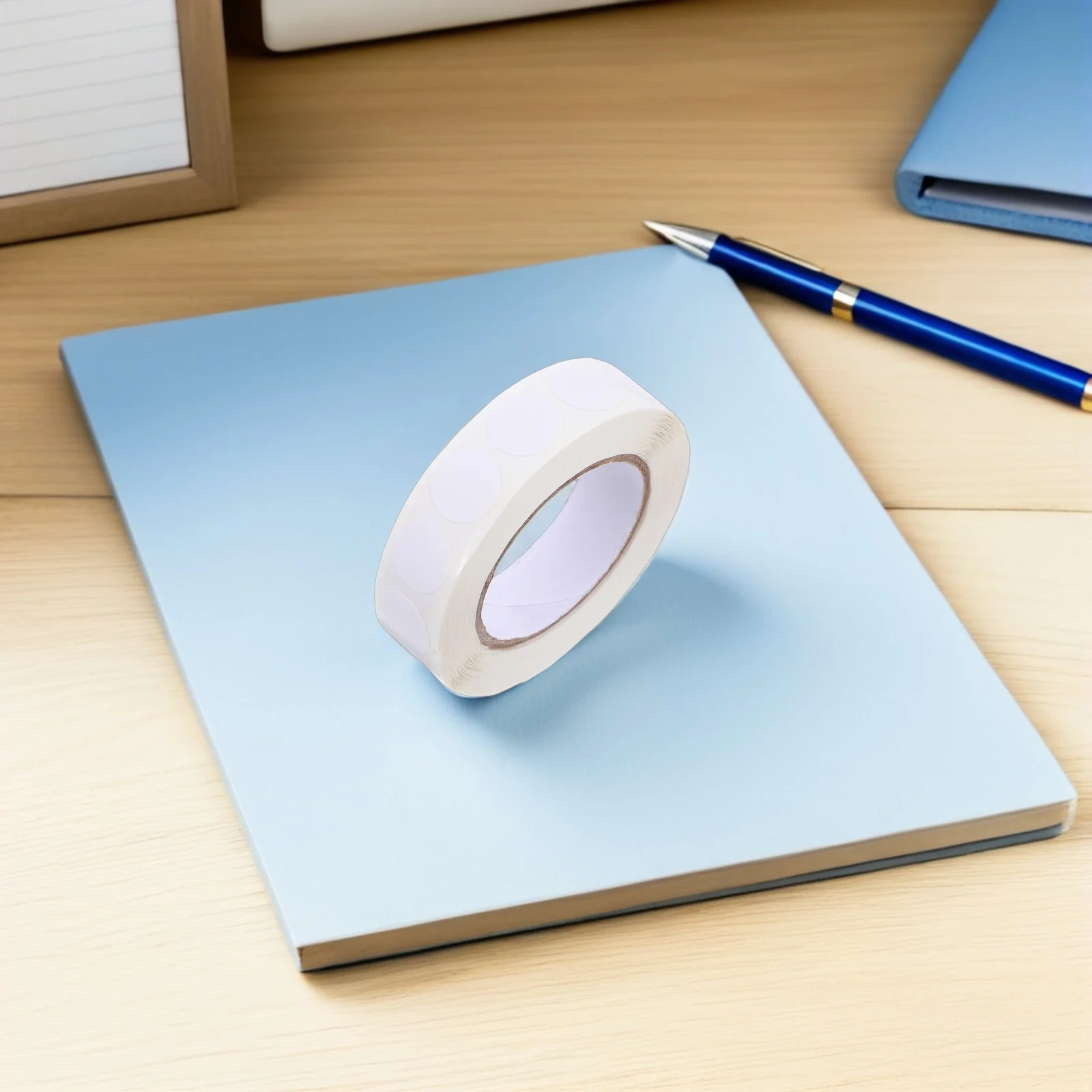 1000pcs 6 롤/롤 흰색 원형 접착 라벨 13mm 방수 쓰기 가능 자체 접착 원형 스티커 홈 오피스 학교용