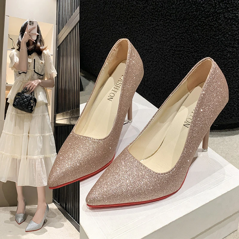 

Elegant Women's High Heels, Pointed Design, Slim Heels, Autumn Fashion Style, Comfortable Large Size, Not Tired Feet