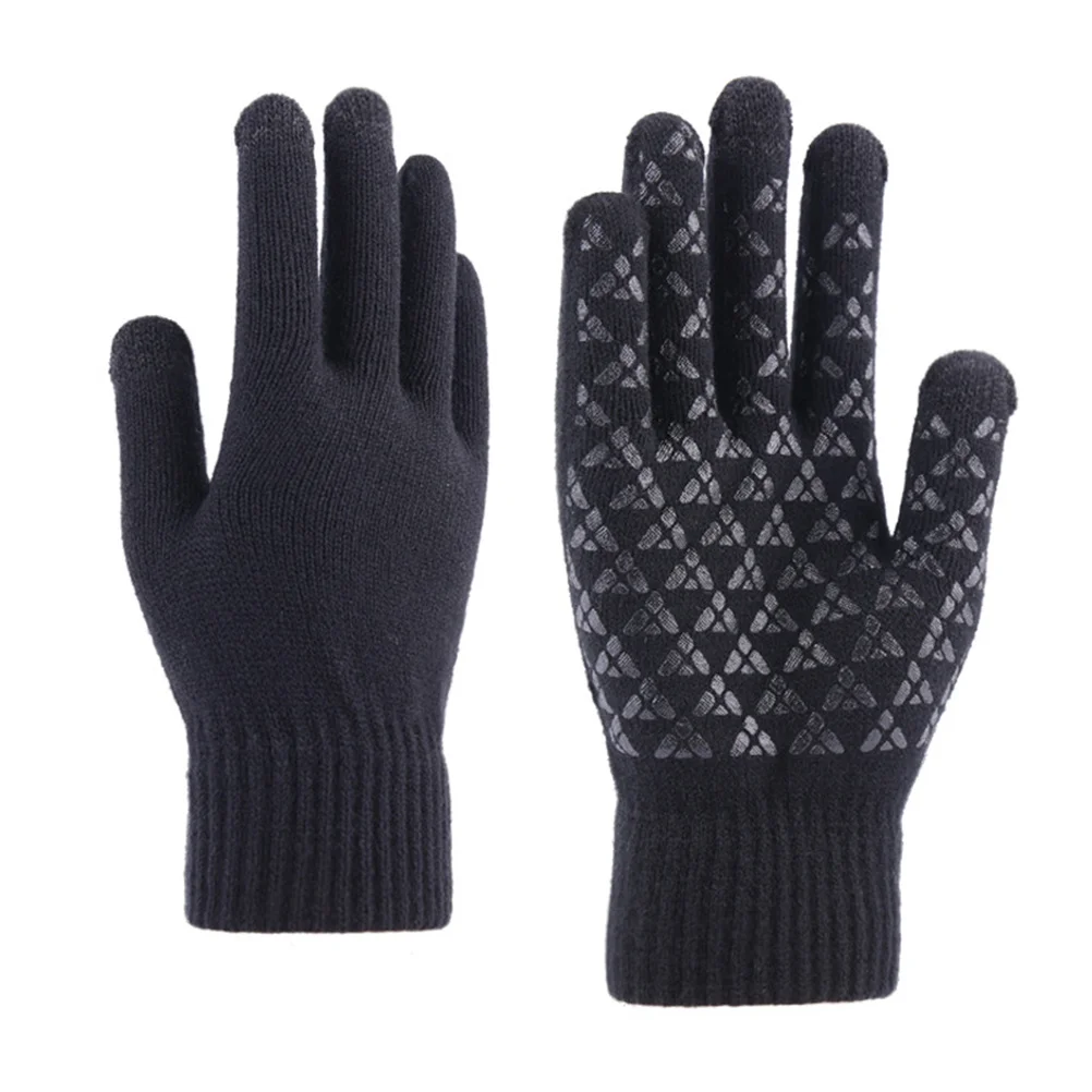 

Men Thicken Warm Knitted Gloves Screen Touch Anti-Slip Windproof Outdoor Gloves for Winter Glove for Gentlemen