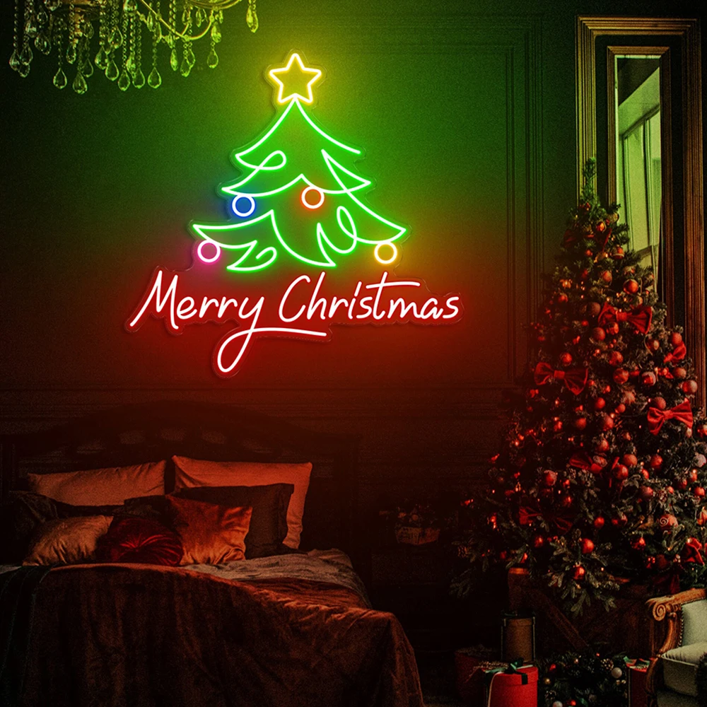 

Merry Christmas Neon Sign Custom Christmas Decoration Led Neon Art Bar Sign Party Decor Shop Light Signage Christmas Gifts