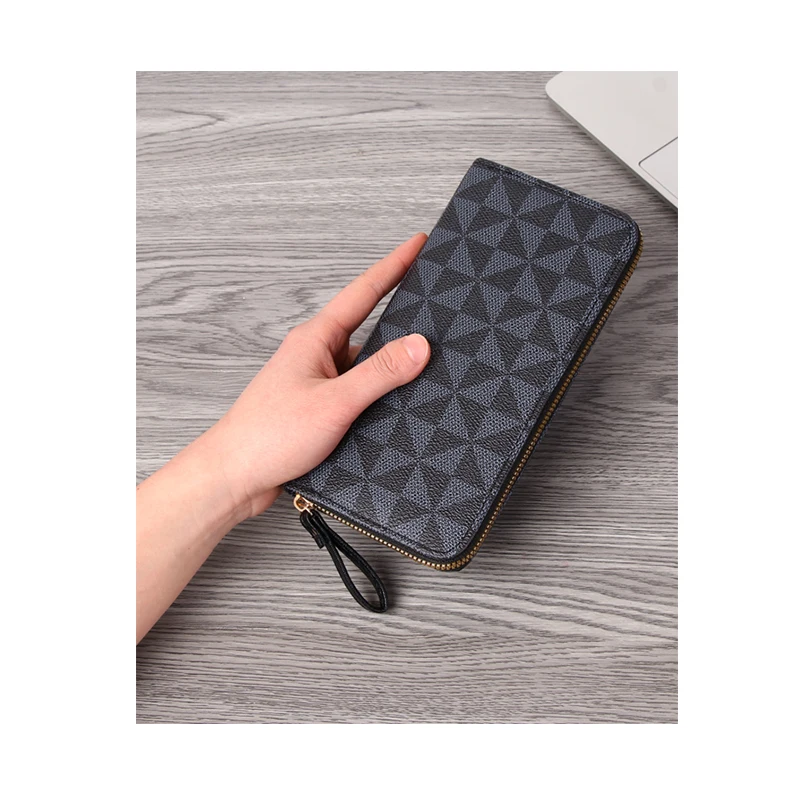 محفظة بسحاب طويلة مطبوعة للنساء ، سعة كبيرة ، حقيبة مخلب محمولة خفيفة الوزن ، على الطراز الكوري ، جديدة #6