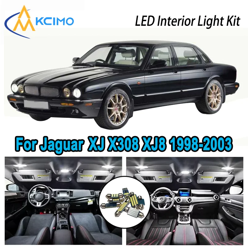 

High-Quality LED Interior Kit for Jaguar XJ X308 XJ8 XJR 1998-2003 1999 2000 Premium Error-Free Dome Map Trunk Automotive Lamps
