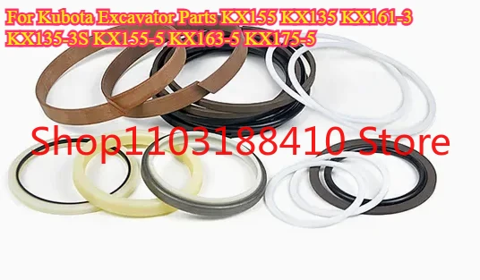 

For Kubota Excavator Parts KX155 KX135 KX161-3 KX135-3S KX155-5 KX163-5 KX175-5 Boom Arm Bucket Hydraulic Cylinder Seal Set