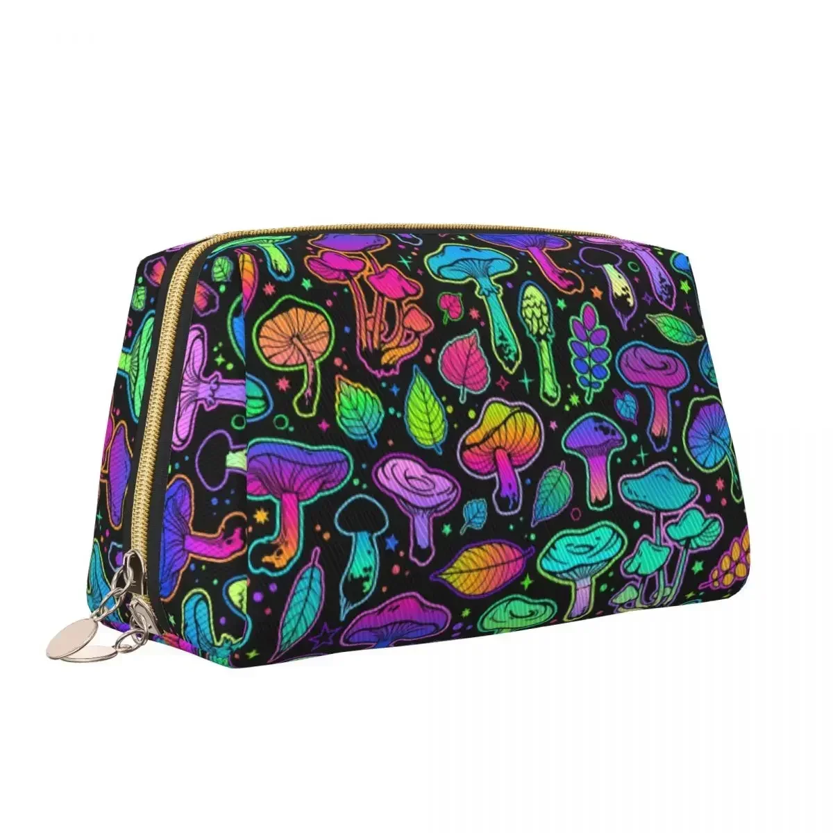 Psychedelic Magic Rainbow Mushrooms Cosmetic Bag Women Big Capacity Mysterious Boho Makeup Case Beauty Storage Toiletry Bags