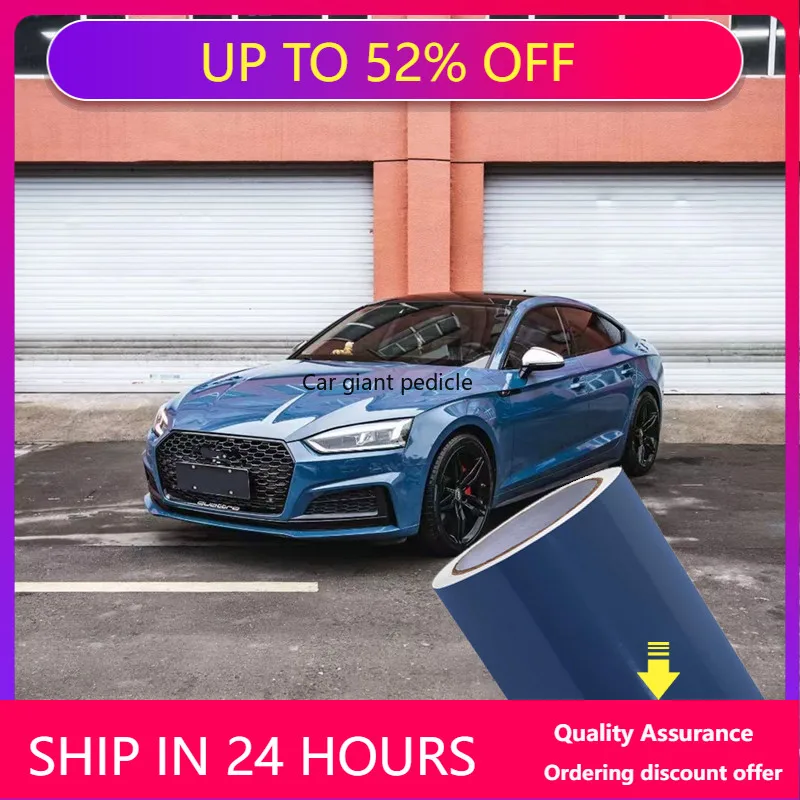Gloss Neptune Blue Vinyl Car Vinyl Car Wrap Film Auto Plastic  Auto Plastic Assurance Air passage pattern Stickers Covering Foil