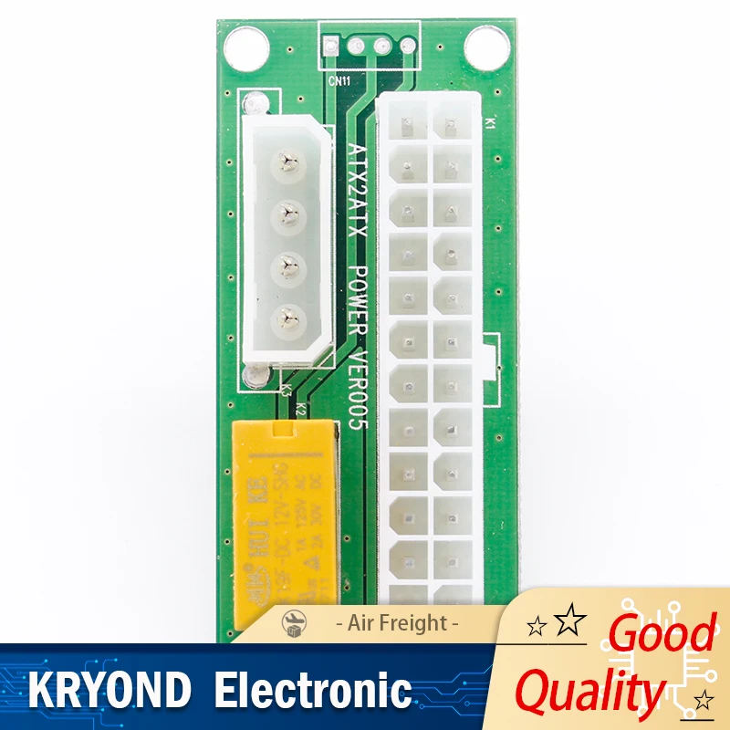 Tarjeta adaptadora extensora de arranque de sincronización de energía Dual PSU ATX de 24 pines para minería de Bitcoin (Add2PSU), 1 Uds.