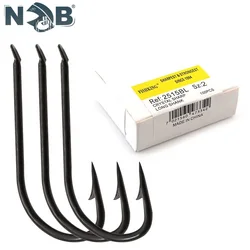 NGB 100PCS SHARP LONG SHANK 2515BL High Carbon Steel Fishing Hooks Carp Fishing Accessories Soft Lure Jig Head Fishhook Set