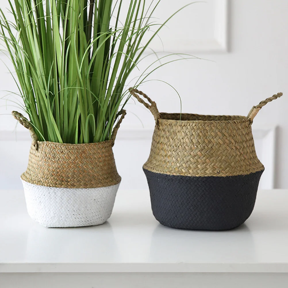 

Seagrass Flower Basket Woven Plant Holder for Indoor Plants Decor Storage Pot Durable Material Handmade House Balcony